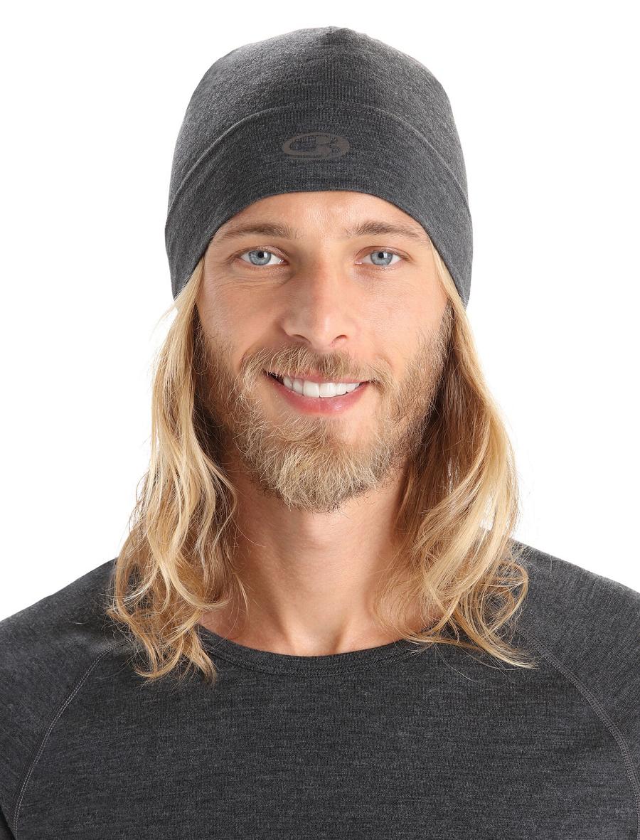 Jet Heather Men's Icebreaker Unisex Merino Chase Beanie Hats | USA 1098PJJQ